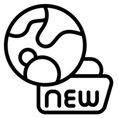 New Planet Line Icon