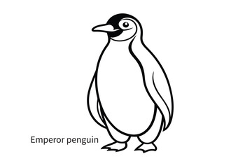 emperor penguin elegant line art