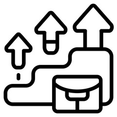 Stairs Career Line Icon