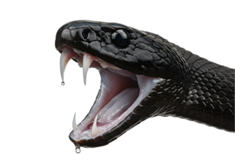 Black Mamba Snake: Venomous Reptile Close Up transparent background