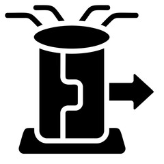 Tube Teleportation Solid Icon