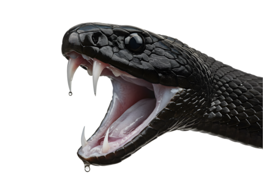 Black Mamba Snake: Venomous Reptile Close Up transparent background
