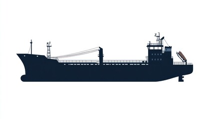 Cargo ship silhouette