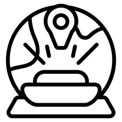 Virtual Map Line Icon