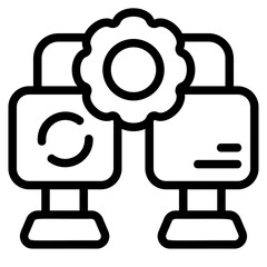 Working Collaboration Line Icon