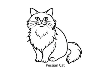 Obraz premium persian cat elegant line art design