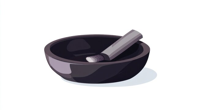 Dark gray bowl ashtray with cigarette