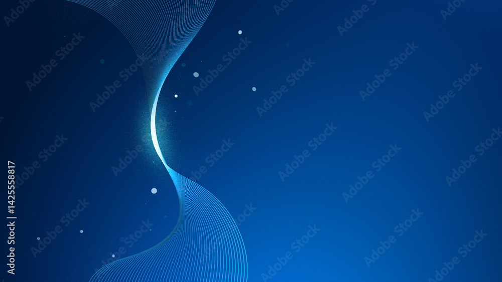 Fototapete futuristic blue digital technology background with abstract network data and tech design.