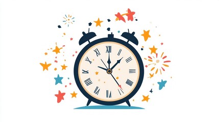 Festive clock marking a new beginning