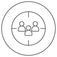 Audience Targeting icon, Precision Reach Mastering the Art of Audience Targeting, Smart Segments, Better Results Unlocking the Power of Targeted Marketing, vector