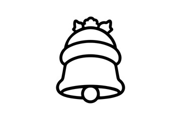 Cristmas bell icon on white background.