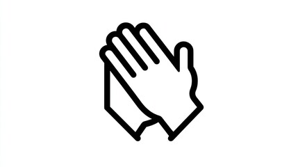 Obraz premium A simple pictogram logo of a high-five gesture, with a white background, in a vector style