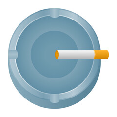 Cigarette Ashtray Vector on White Background. Cigarette Ashtray Icon. Cancer Starter Kit.