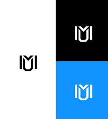 Modern Minimalist Monogram Logo Design Letter MU or UM  Variations