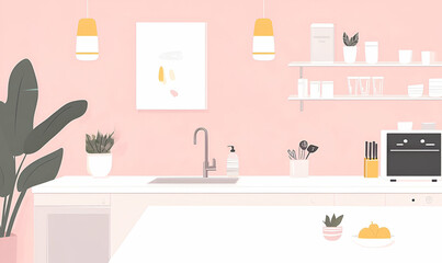 Pastel pink home workspace productivity organization
