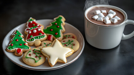 Obraz premium Minimalist style Christmas,Christmas, decoration, Christmas tree,holiday, xmas,winter, decorations,celebration, presents,gift, Santa Claus,ornaments,december,seasonal,art,happy,new year