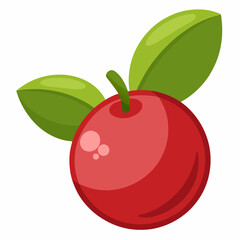 red apple with leaf