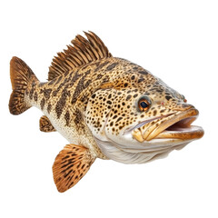 Naklejka premium Largemouth bass swimming in freshwater with vibrant patterns and detail highlighting natural habitat