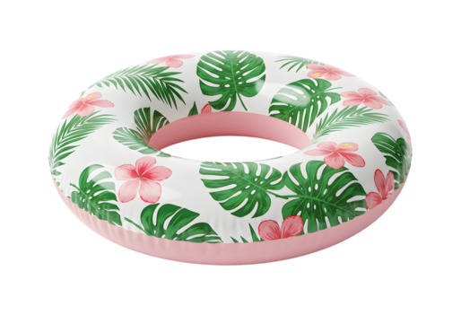 Tropical Flower Inflatable Pool Ring transparent background