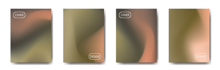 Set of abstract green gradient background with beautiful color grading for poster header flyer cover backdrop, smooth color fluid vector illustration background