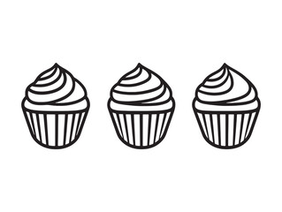 simple muffin line drawing for bakery menu design