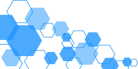 Blue Geometric Hexagonal Corner