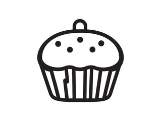 minimalist muffin sketch vector for food concept