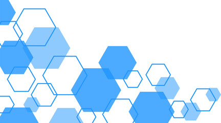 Blue Geometric Hexagonal Corner