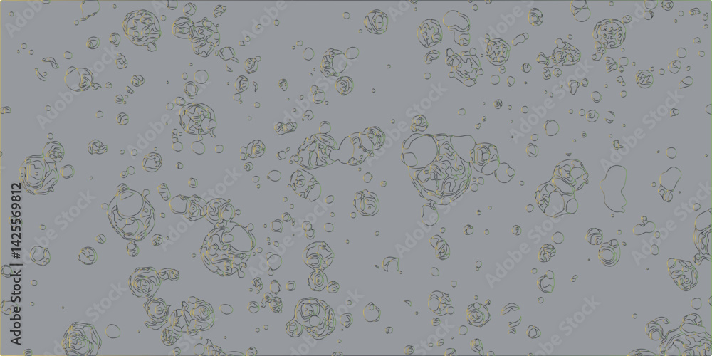 Poster abstract gray watercolor background for your design,gray and glass moving spheres bubbles arranged i