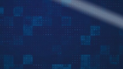 Abstract digital grid pattern is glowing in flat design, with blue squares, soft light, technology