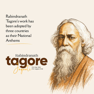 Rabindranath Tagore Jayanti Soical Media Post 