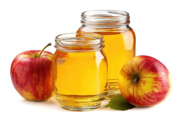 Apple Juice Jars: Rustic Still Life with Fresh Apples