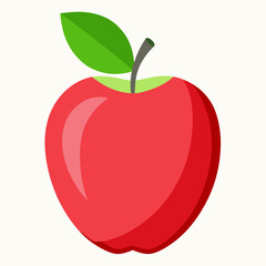 red apple with leaf