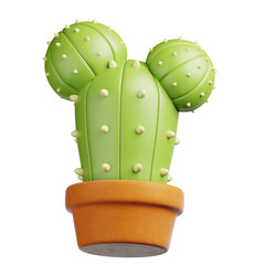 3D Cactus in Pot Bottom View