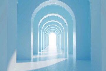Fototapeta premium Abstract Blue Archway Passageway