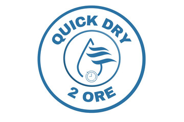 Quick dry stamp vector, 2 ore in italian , Quick dry label, stamp, design, logo, icon, illustration, Vector water, dryer for advertising, marketing and promotion concept on transparent background 