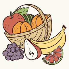 fruits and vegetables. healthy pack vector design