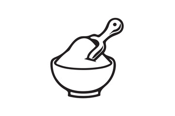 Sugar in a bowl icon on white background. (1)