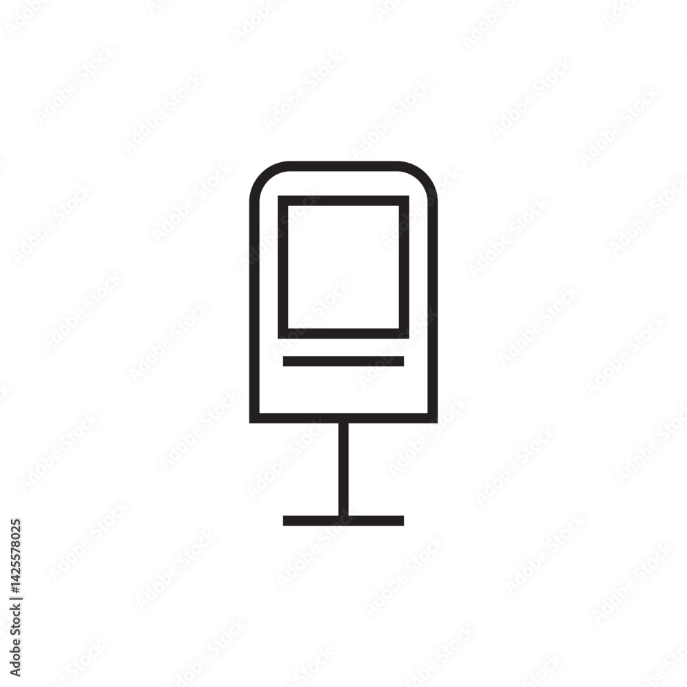 Poster digital display kiosk icon editable outline stroke vector eps