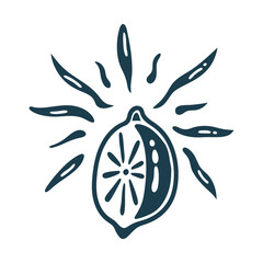 Lemon Festival Menton Sun Rays Vector Fête du Citron (Menton, Février) – A lemon with sun rays