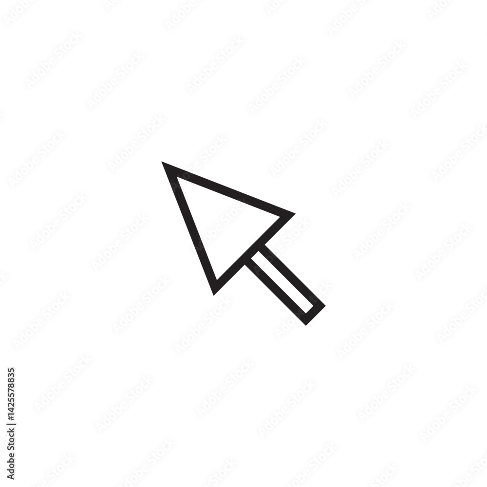 Poster mouse cursor icon editable outline stroke vector eps