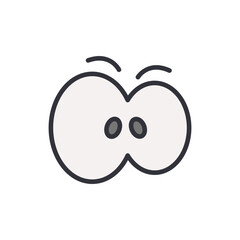 Fototapeta premium Cartoon eye colored icons, minimalist vector illustration ,simple transparent graphic element .Isolated on white background