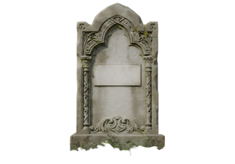 Gothic Cross Grave Marker: Decorative Stone Cross for Garden or Memorial transparent background