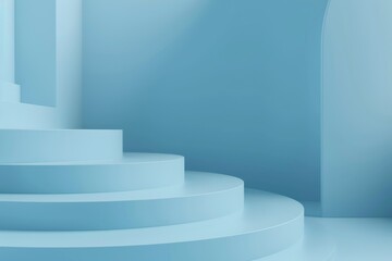 Abstract Minimalist Blue Interior Design