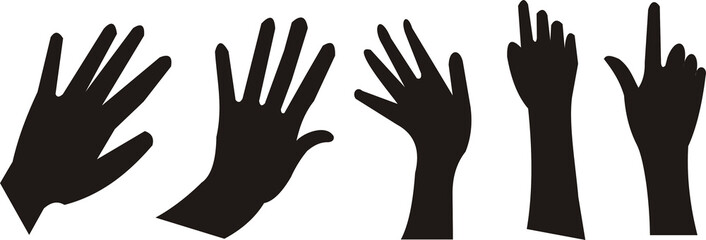 vector silhouette of hands