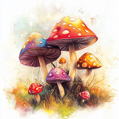 fly agaric mushroom illustration