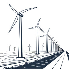 vast-offshore-windmill vector image on white background 