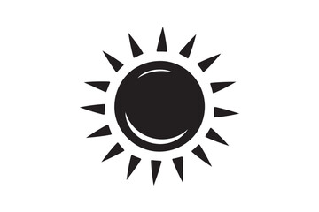Naklejka premium Sun icon silhouette on white background.