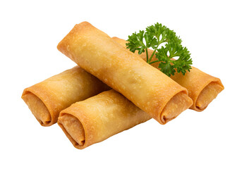 Delicious Crispy Spring Rolls: Asian Food Image transparent background