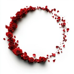 Obraz premium Red rose wreath frame